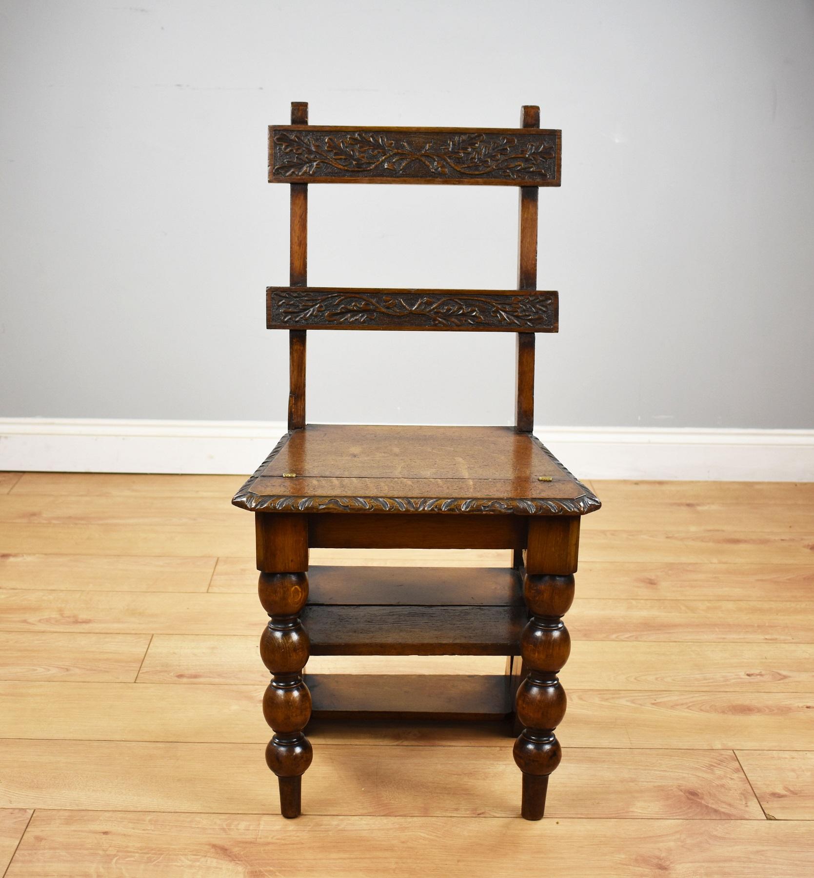 19th Century Oak Metamorphic Chair & Oak Matching Chair 3