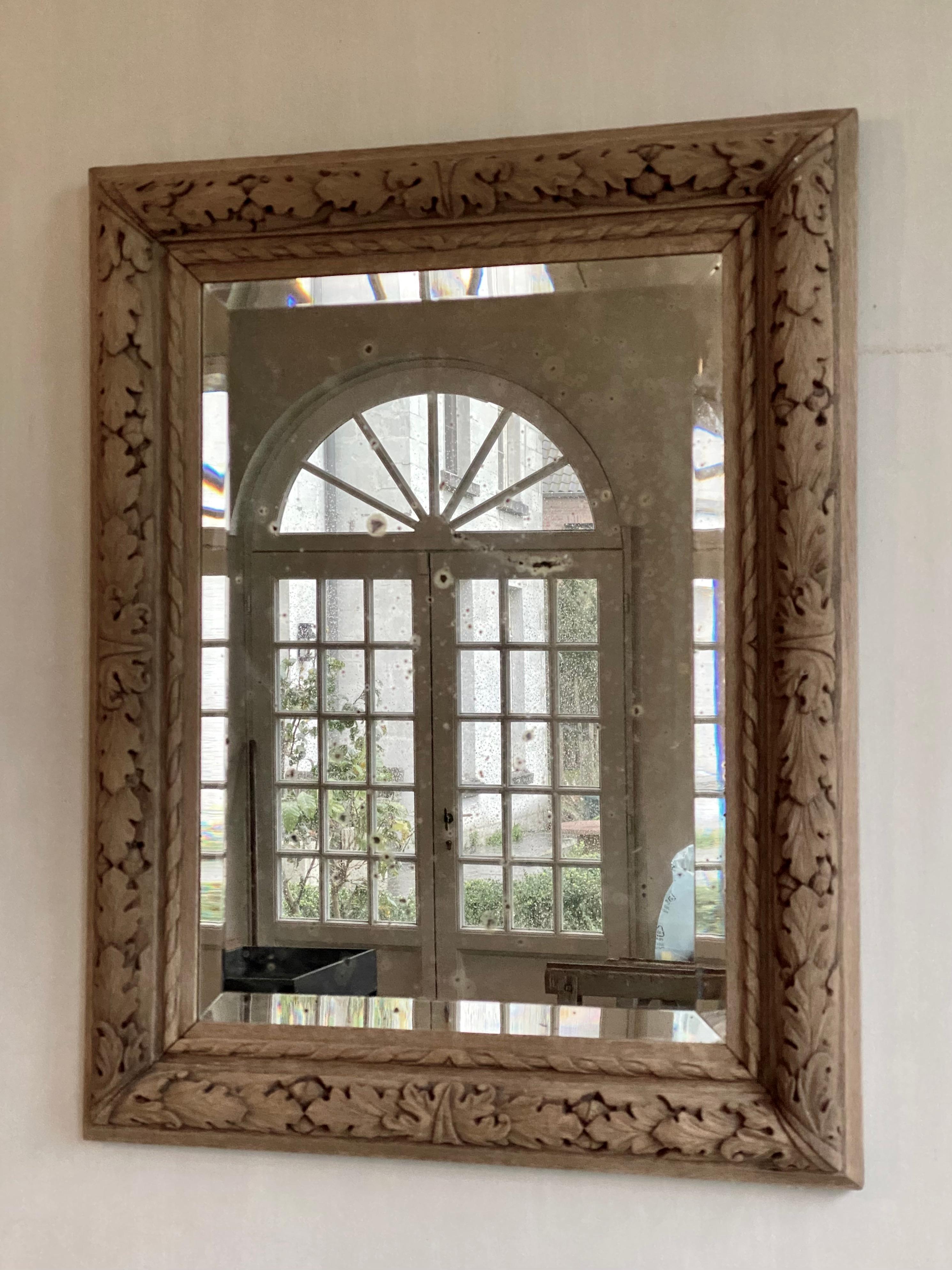 Belle Époque Miroir en Oak du 19ème siècle en vente