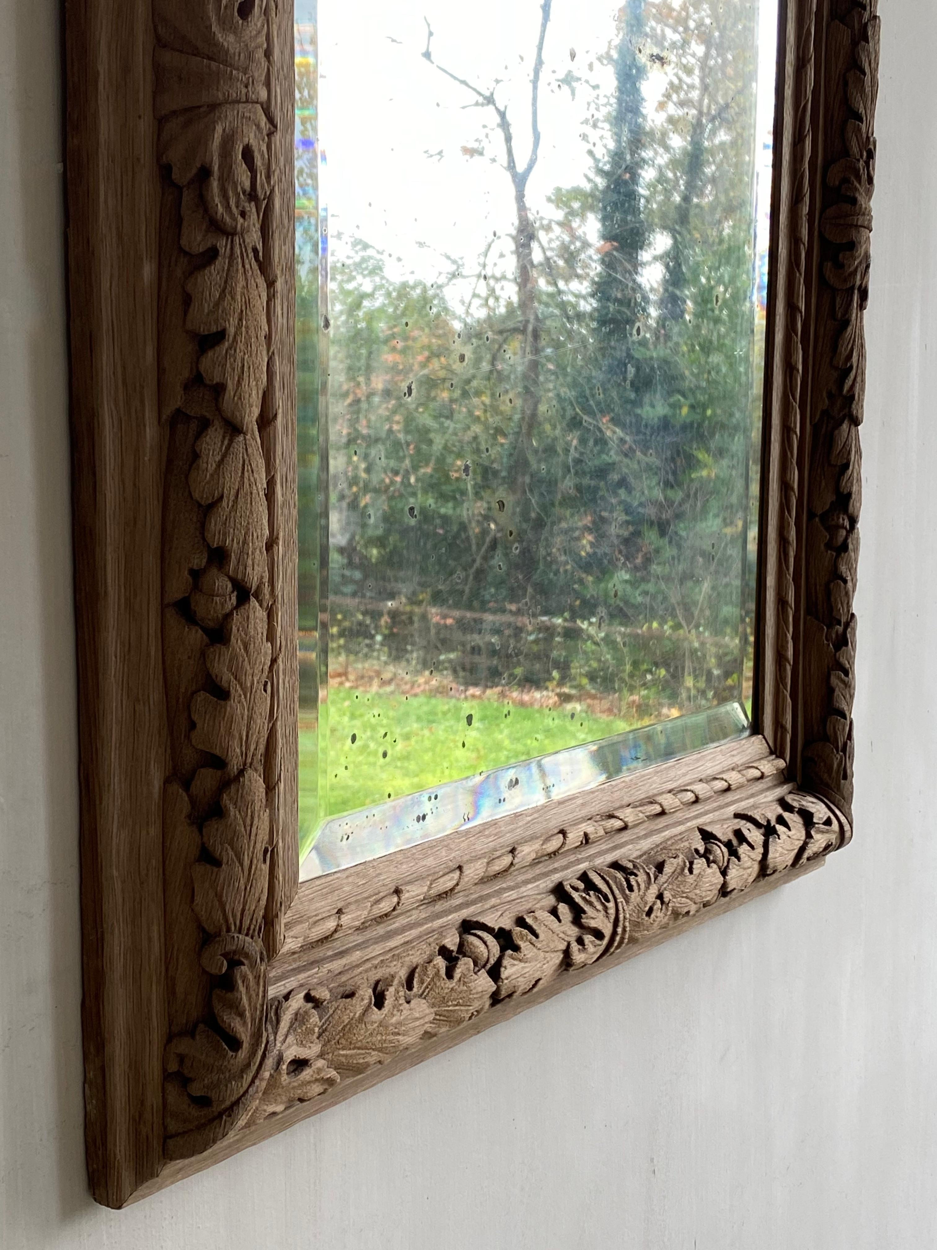 19th Century Oak Mirror In Good Condition For Sale In Nijlen, BE