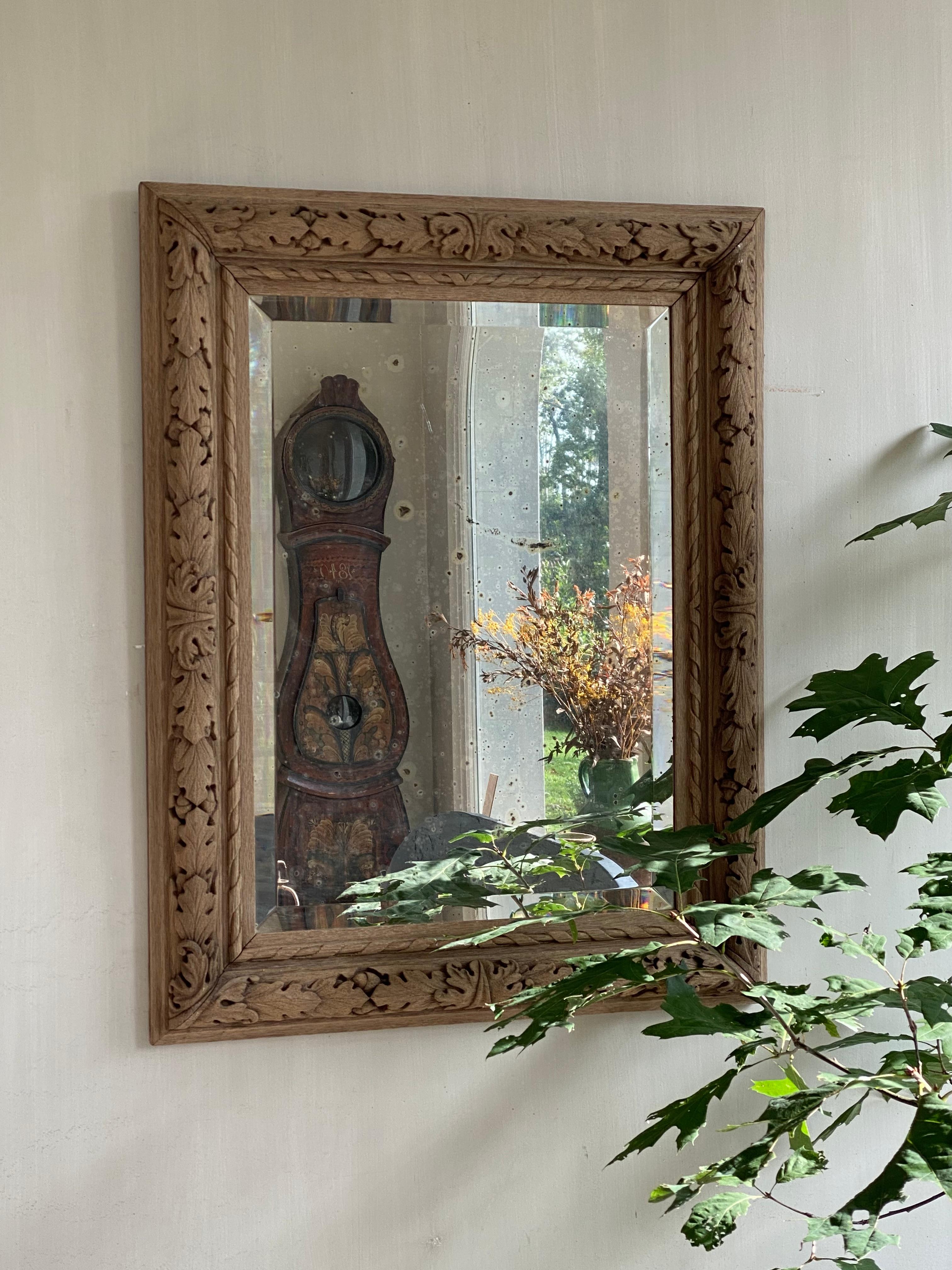 19th Century Oak Mirror For Sale 2