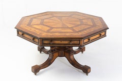 19th Century Oak Octagonal Parquetry Drum Table
