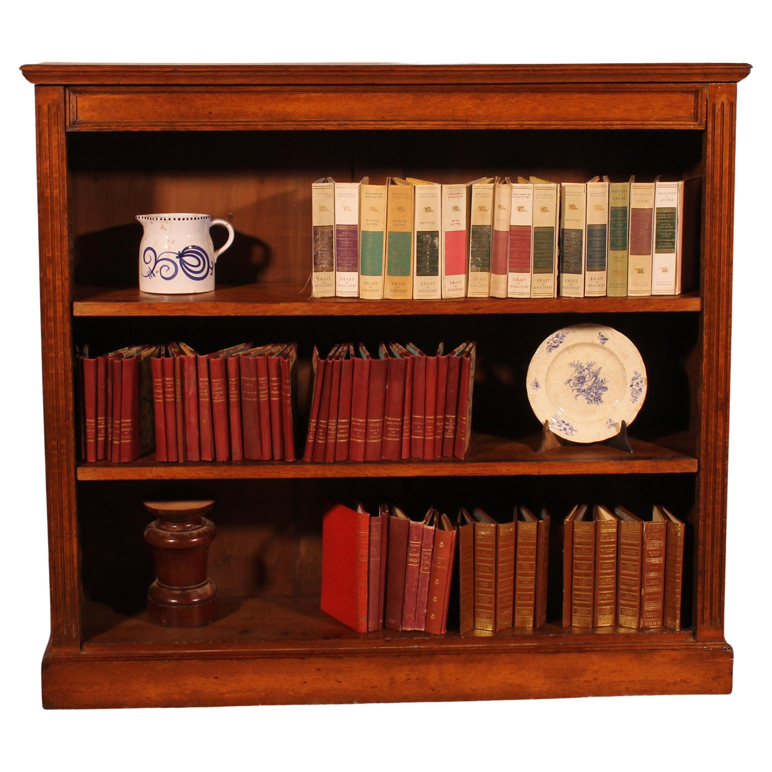 19th Century Oak Open Bookcase - England