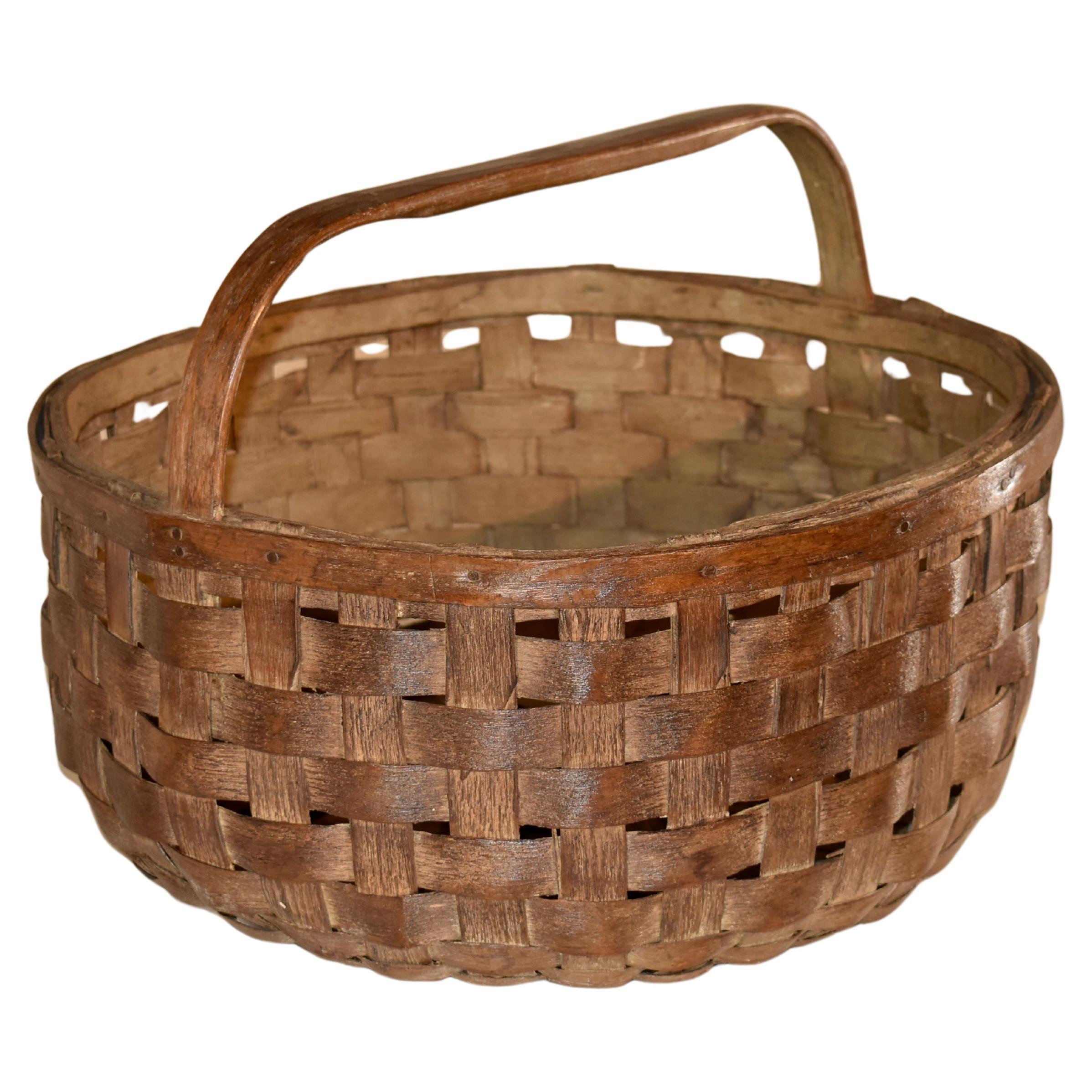 Panier de verger en Oak Oak du 19e siècle
