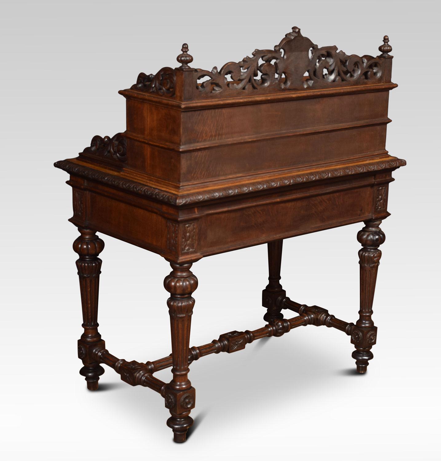 19th Century Oak Parquetry Writing Desk 3