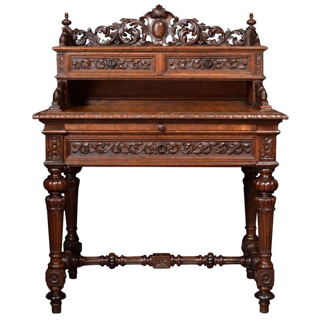 19th Century Oak Parquetry Writing Desk