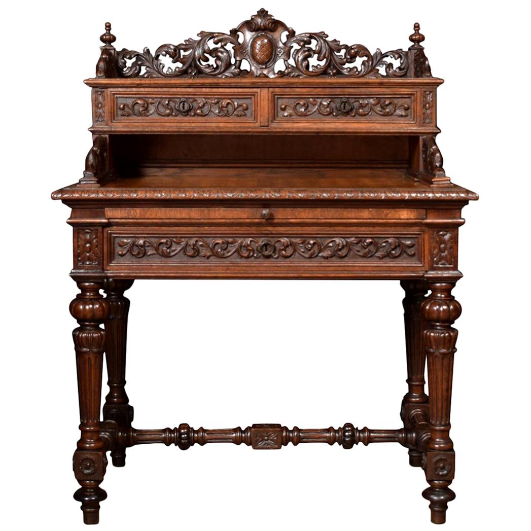 19th Century Oak Parquetry Writing Desk