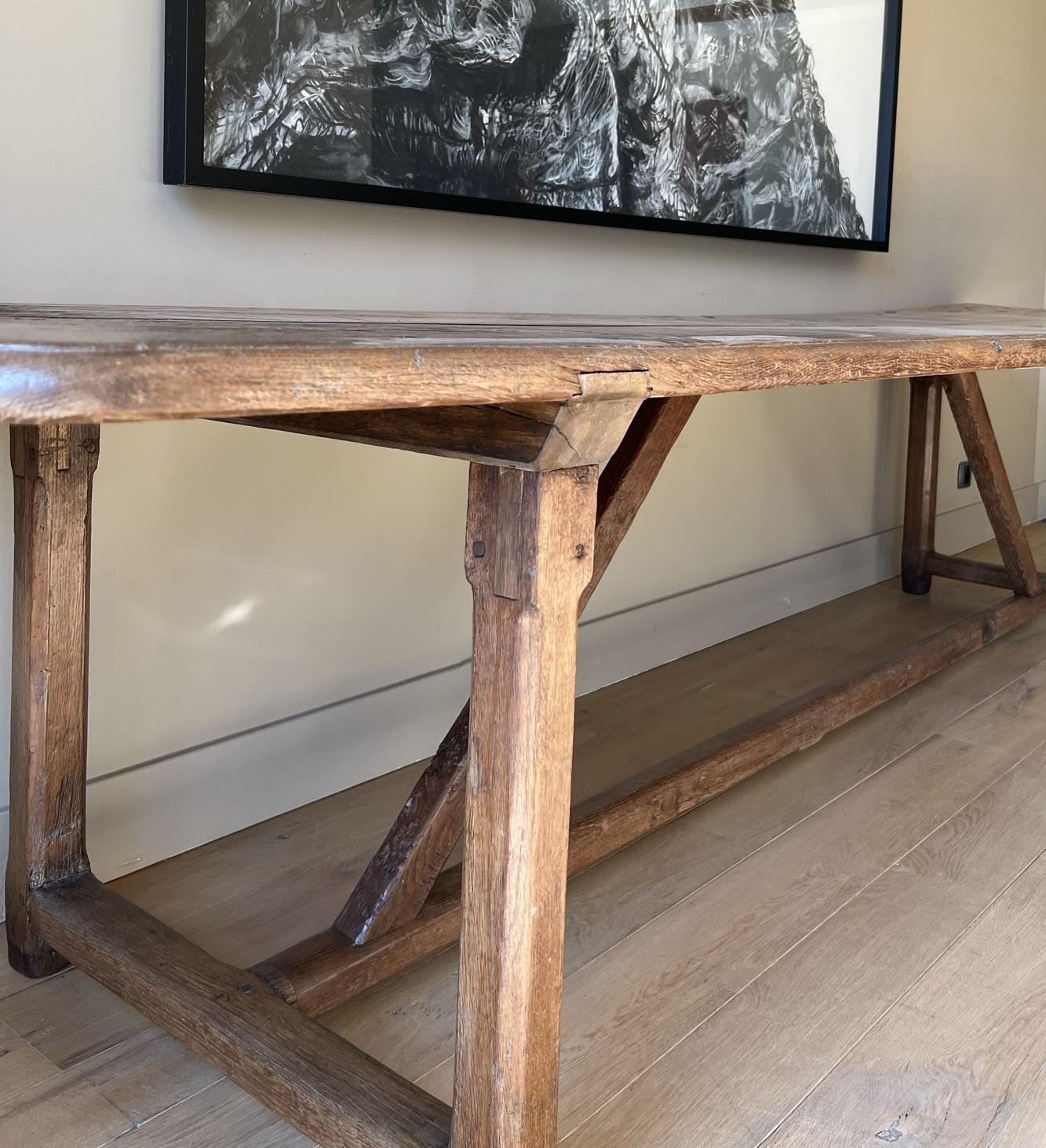 Hand-Crafted 19th Century Oak Refectory Table
