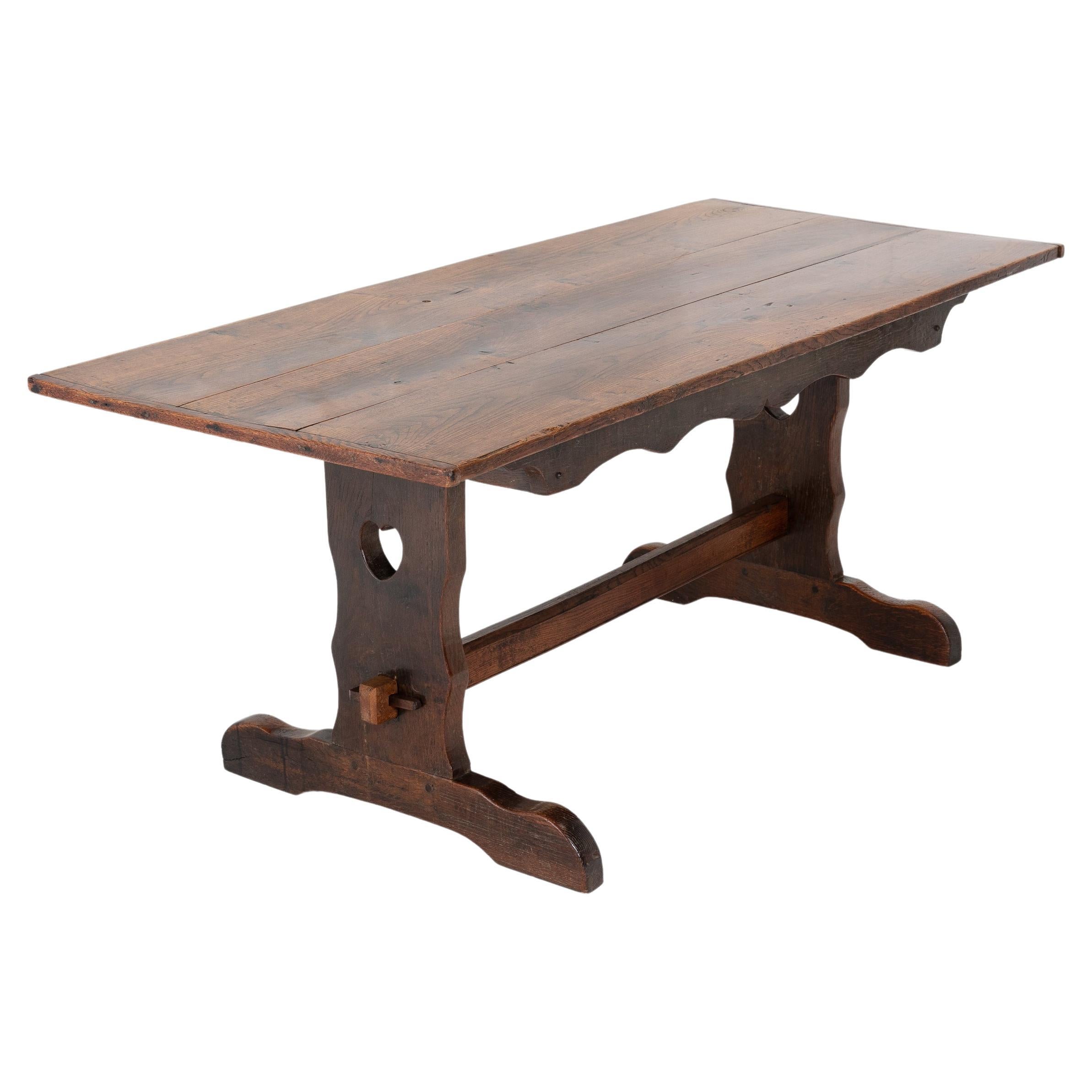 19th Century Oak Refectory Table For Sale