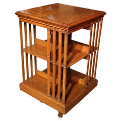 19th Century Oak Revolving Bookcase Maple & Co