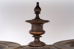 19th Century Oak Stool, Leather Upholstery, Napoleon III Period.