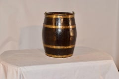 19th Century Oak Strapped Barrel Umbrella Stand