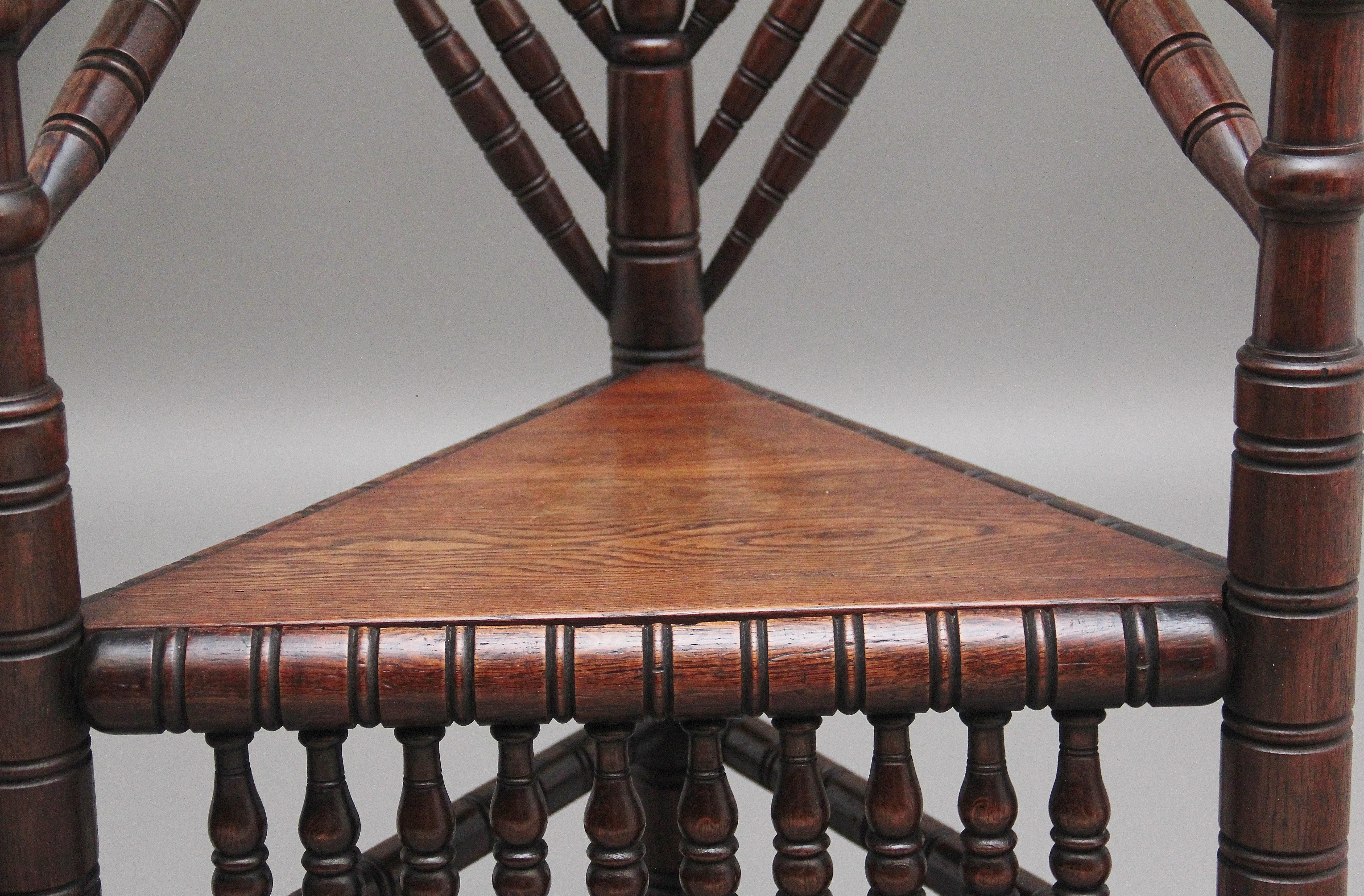 19th Century oak turners chair For Sale 4