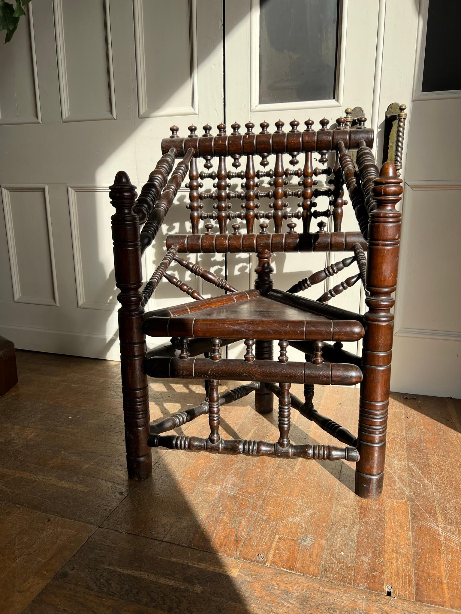 19th Century Oak Turners Chair For Sale 6