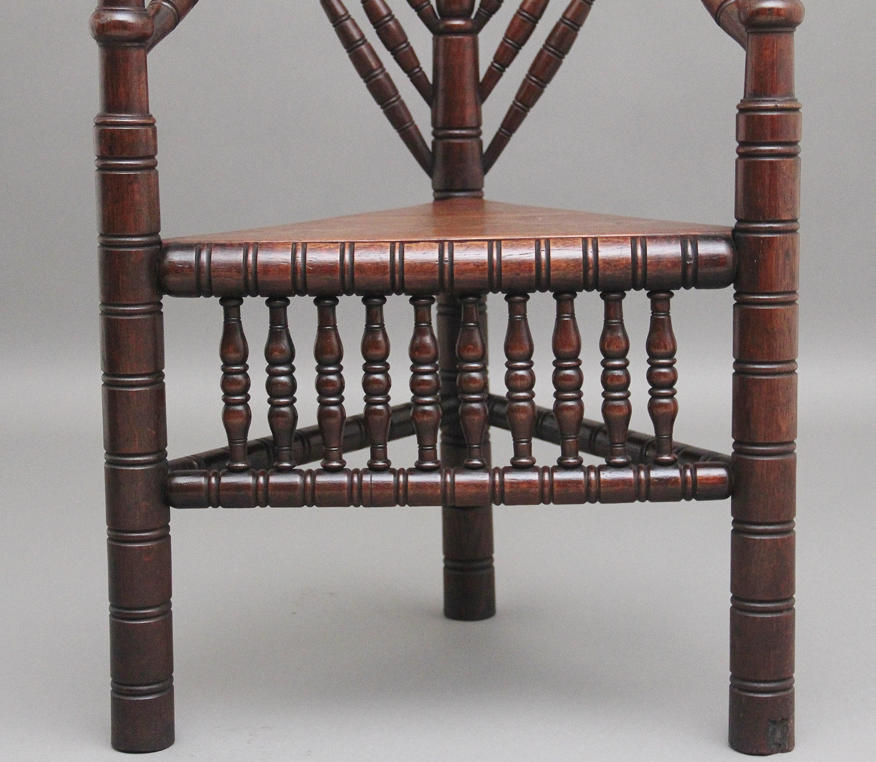 19th Century oak turners chair For Sale 5