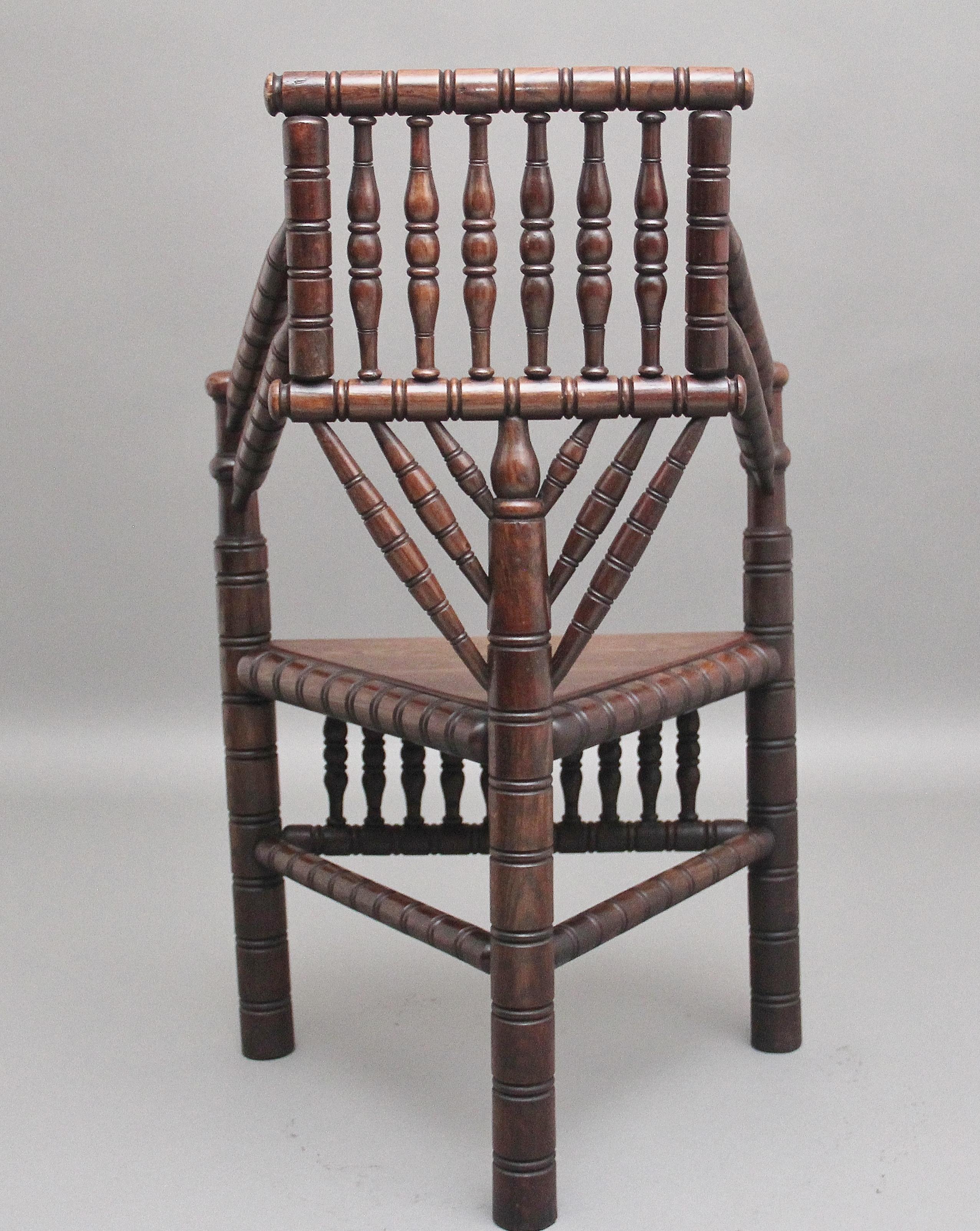 19th Century oak turners chair In Good Condition For Sale In Martlesham, GB