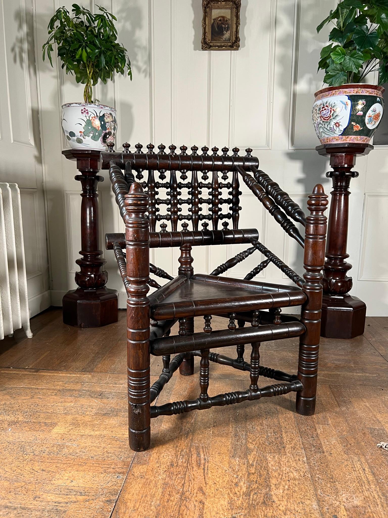 19th Century Oak Turners Chair In Good Condition For Sale In Warrington, GB