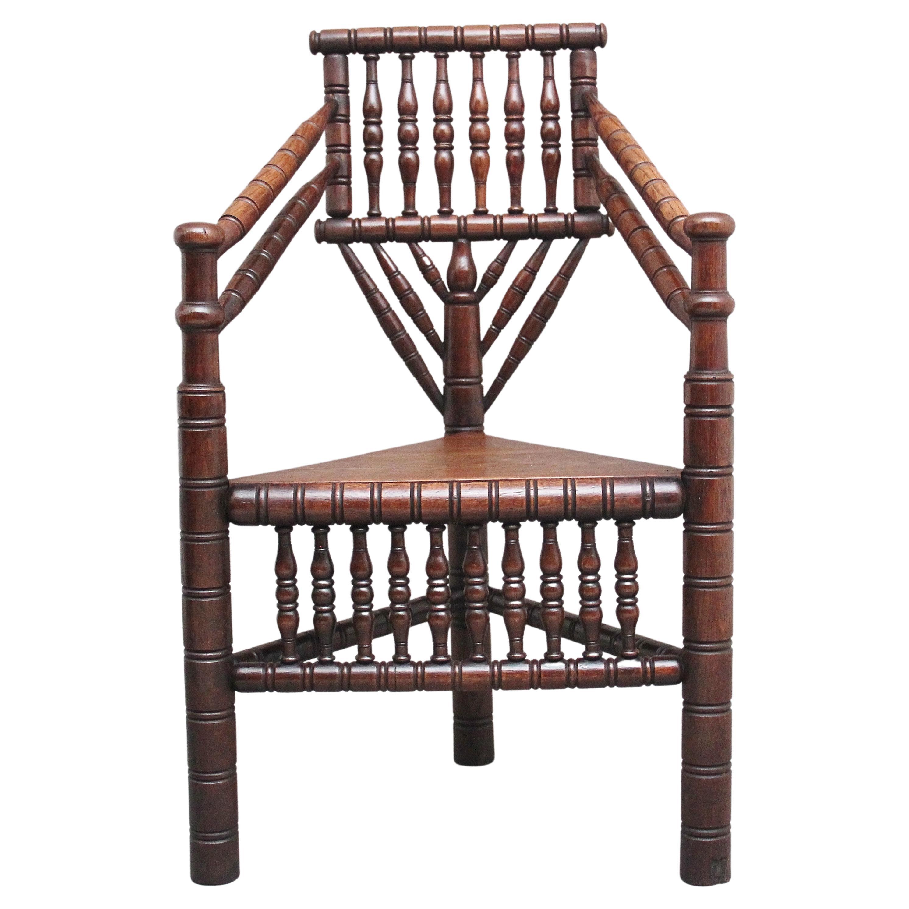 19th Century oak turners chair For Sale