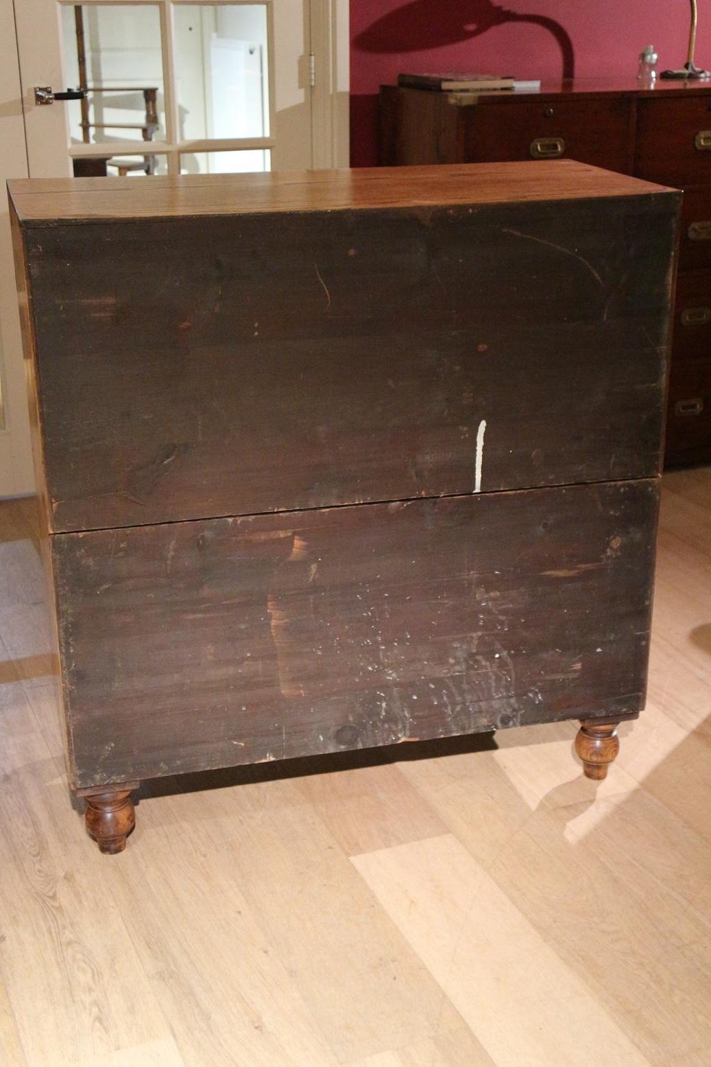 19th Century Oak Victorian Campaign Chest of Drawers 5