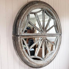 19th Century Oak Window Frame Mirror