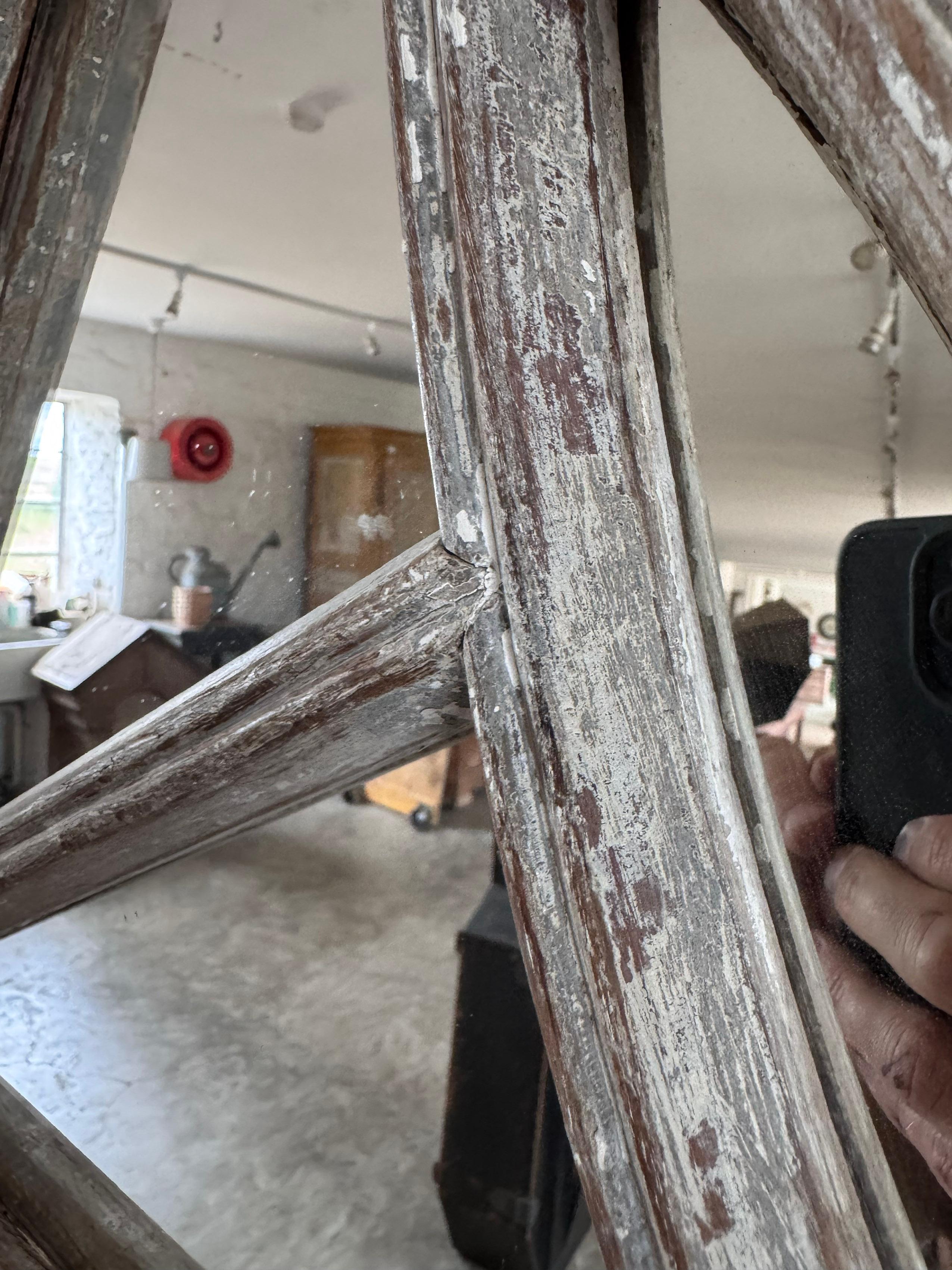 19th Century Oak Window Frame Mirror In Good Condition For Sale In Cirencester, GB