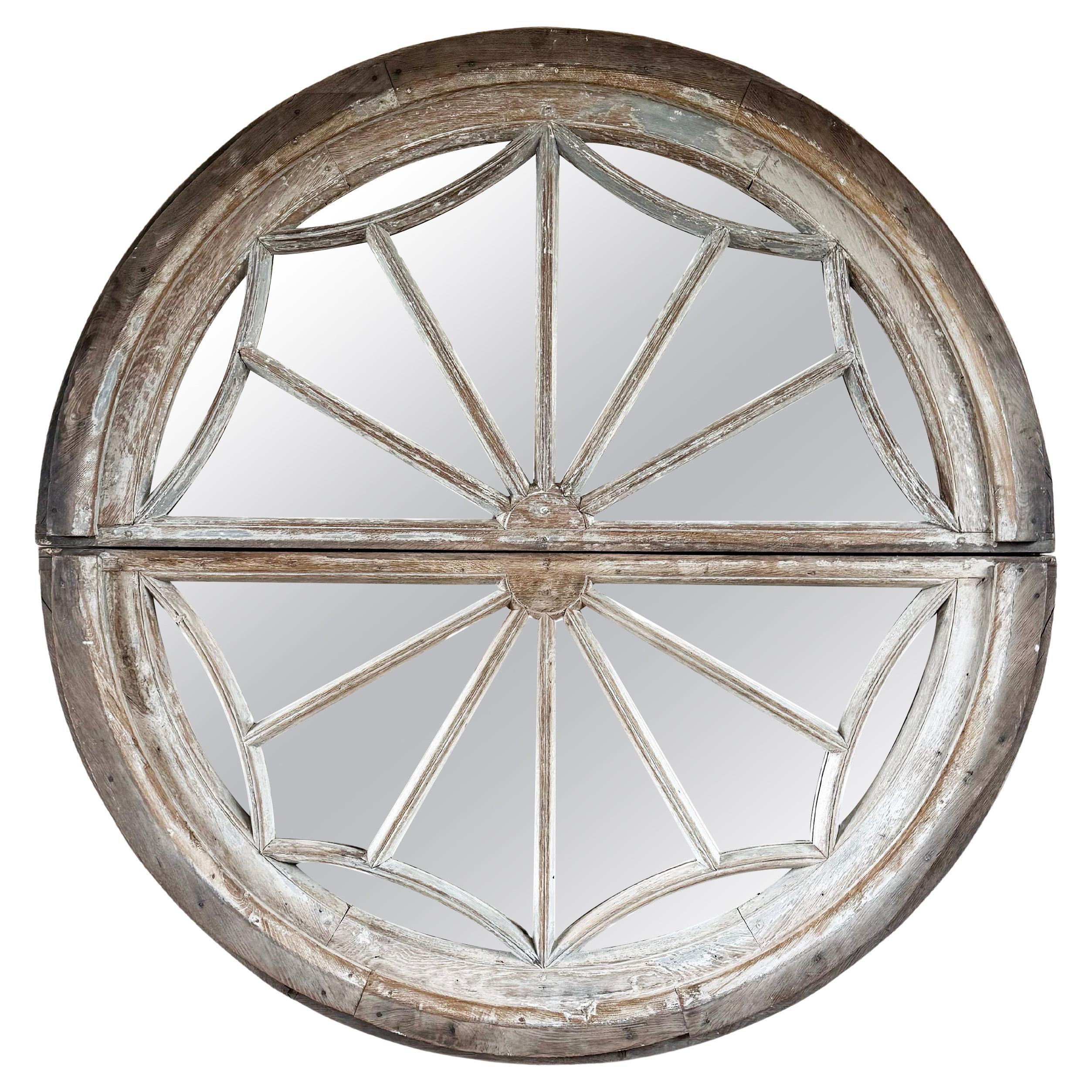 19th Century Oak Window Frame Mirror For Sale