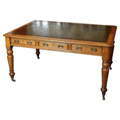 19th Century Oak Writing / Library Table