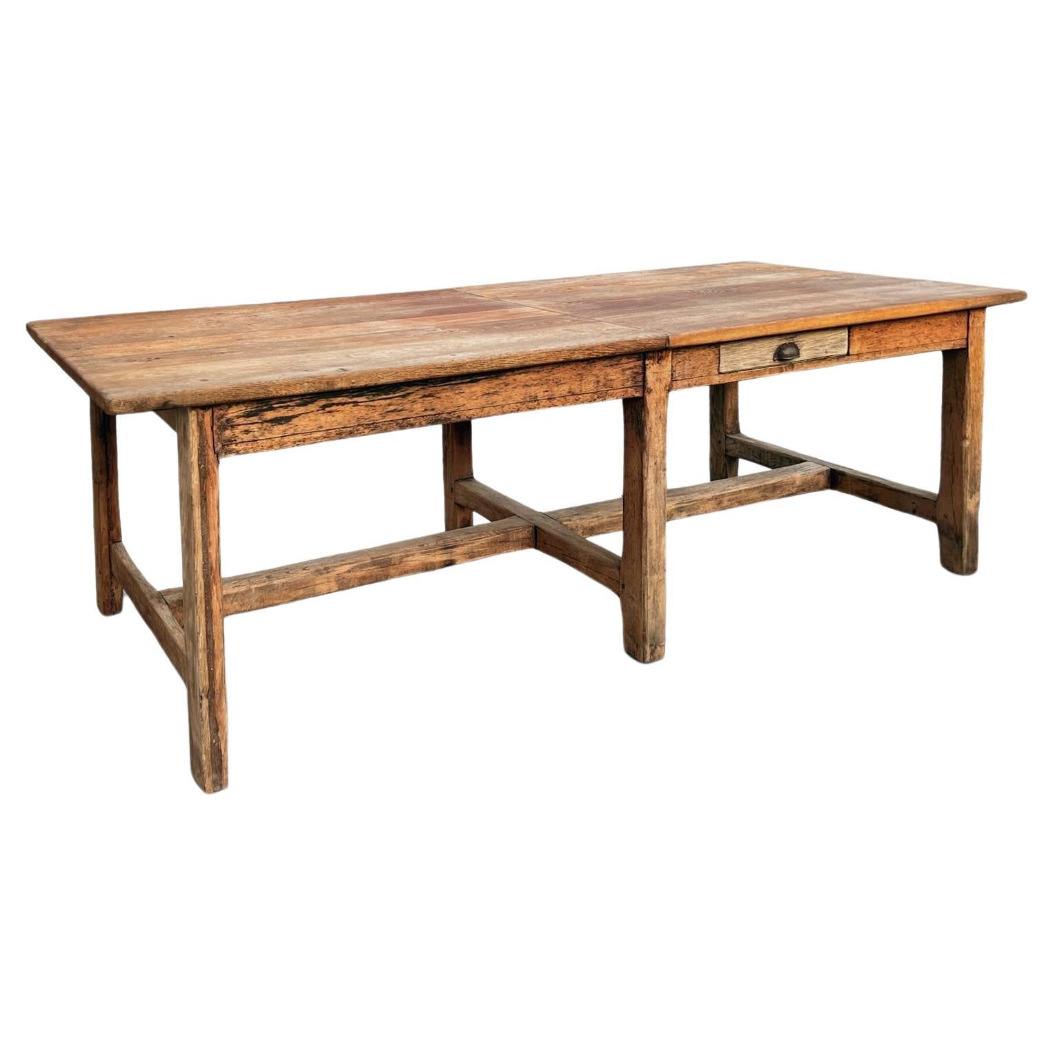 19th-century oakwood farm table