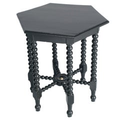 19. Jahrhundert Beistelltischsockel aus ebonisiertem Nussbaumholz von Dini & Puccini