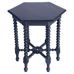 19th Century Occasional Low Table Pedestal by Dini & Puccini Ebonized Walnut