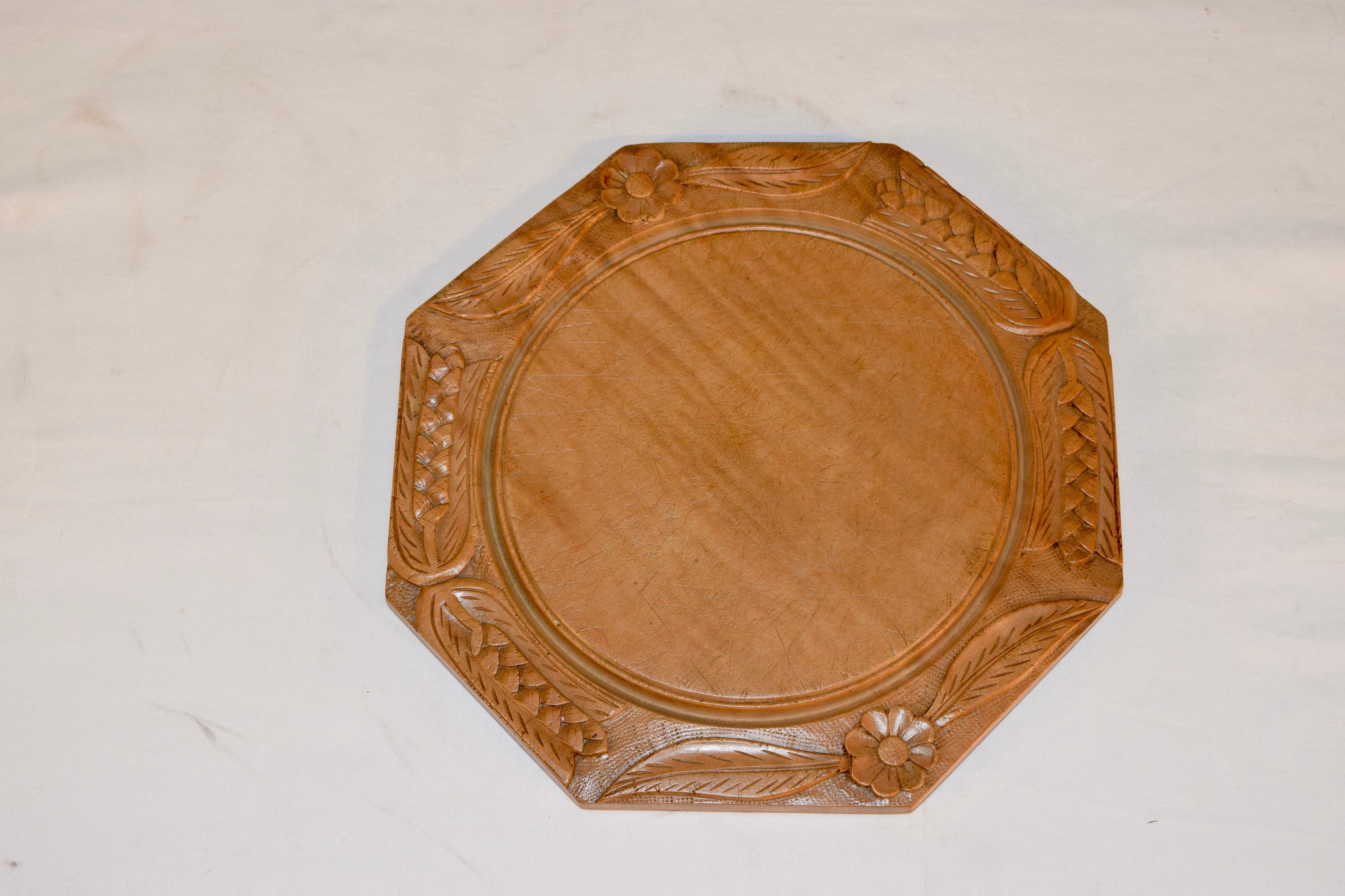 Hand-Carved 19th Century Octagonal Bread Board