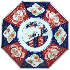 19th Century Octagonal Japanese Pottery Dish