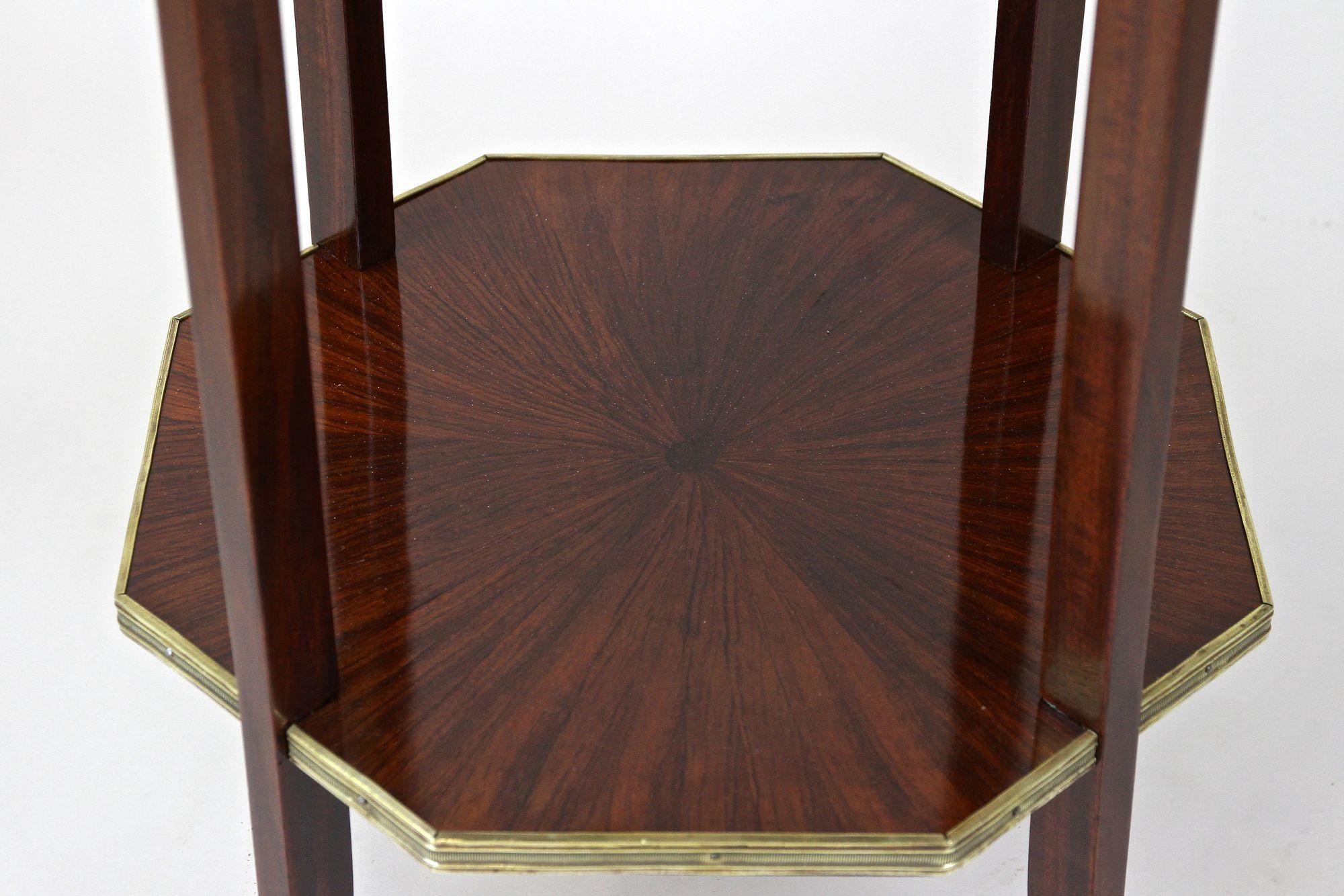 Polished 19th Century Octagonal Mahogany Side Table, Napoleon III, France circa 1870 For Sale