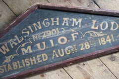 19th Century Oddfellows Freemasons Walshingham Norfolk Lodge Door Pelmet Curio