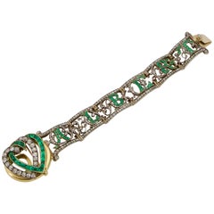 19th Century of Saxony Historical and Royal Emeralds and Diamonds Bracelet, 1853 19th Century of Saxony Historical and Royal Emeralds and Diamonds Bracelet, 1853