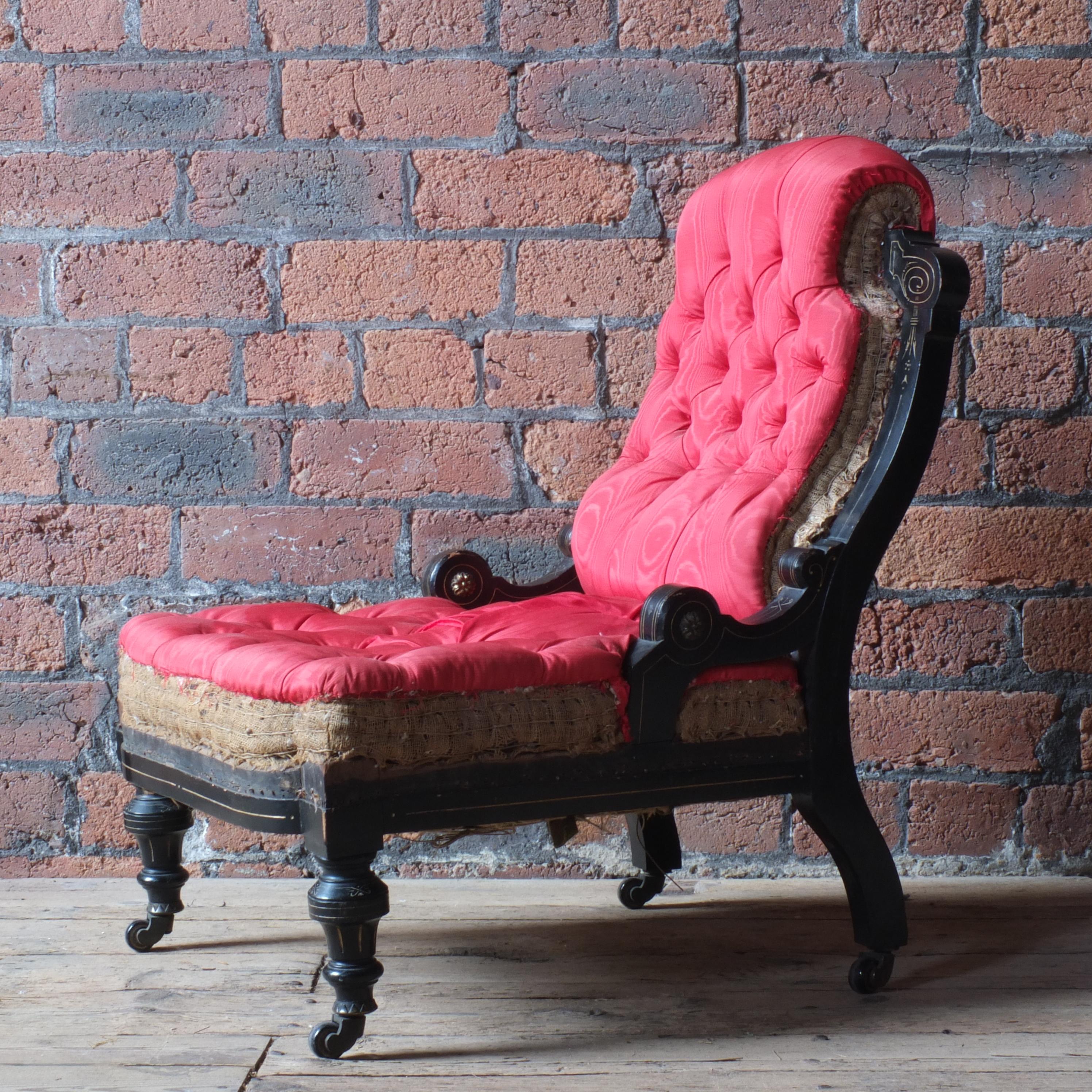 Victorian 19th Century Ogden's of Manchester Slipper Chair
