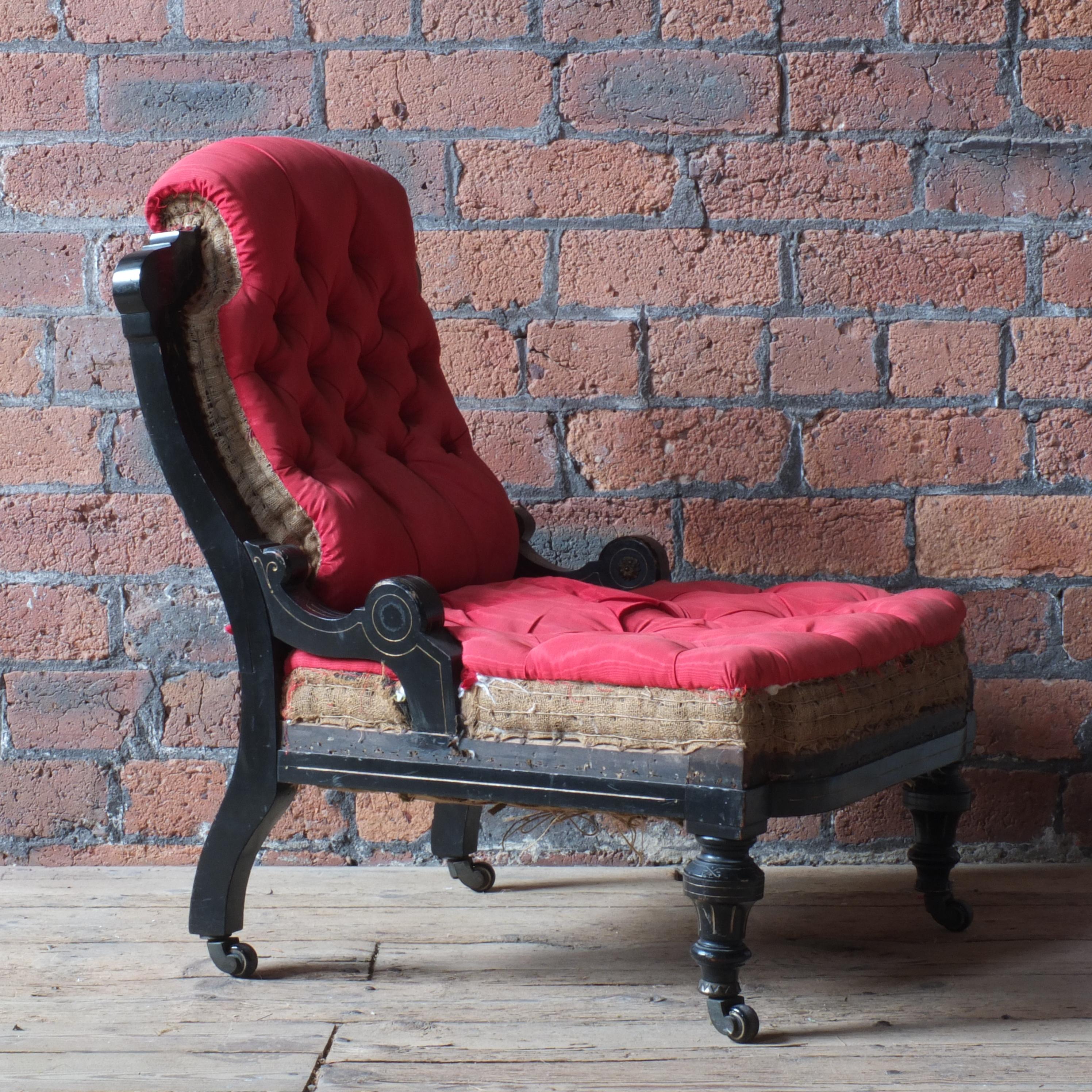 British 19th Century Ogden's of Manchester Slipper Chair