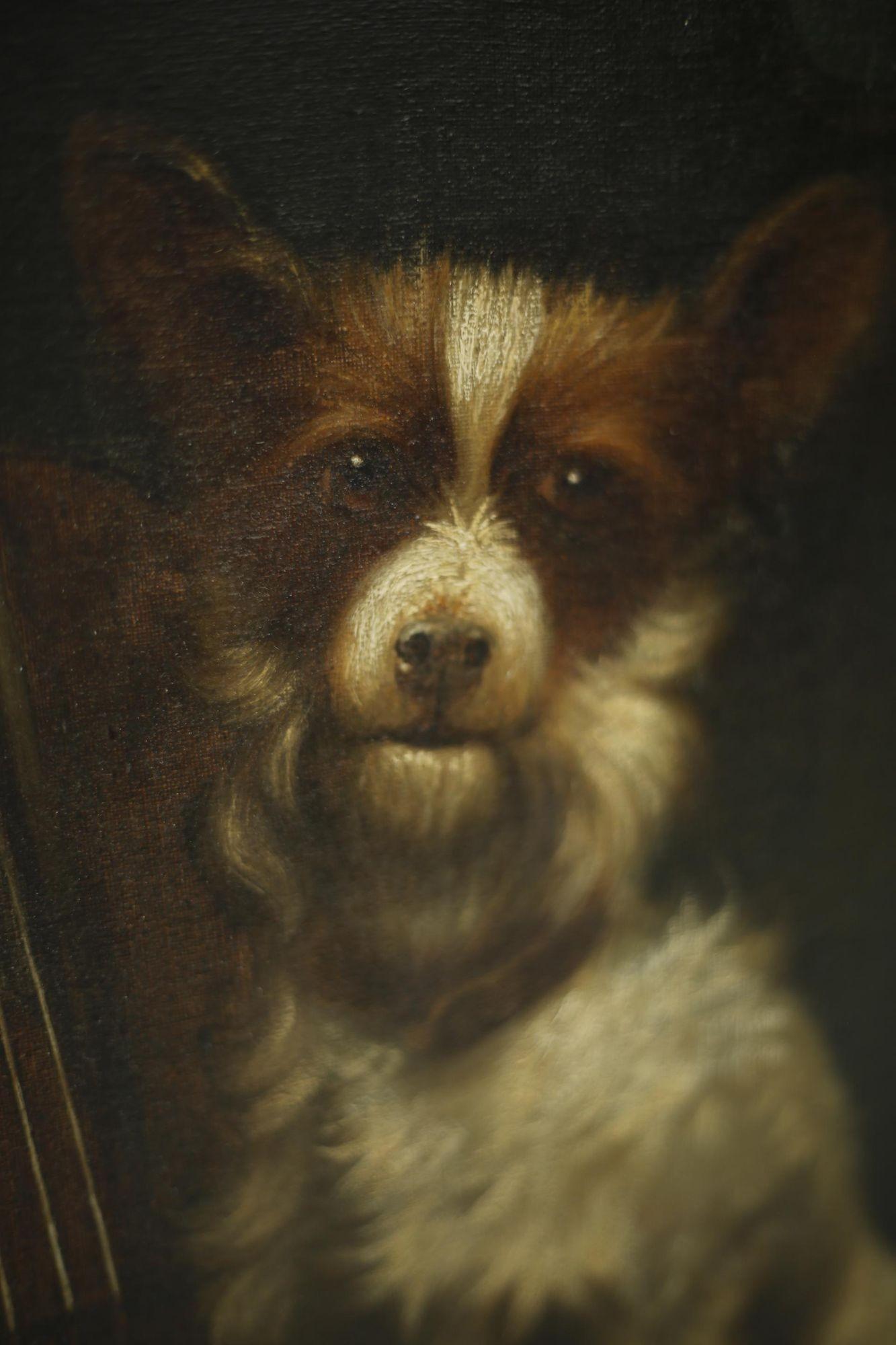19th Century Oil by Chas Dudley-Faithful Companion In Excellent Condition In Malton, GB