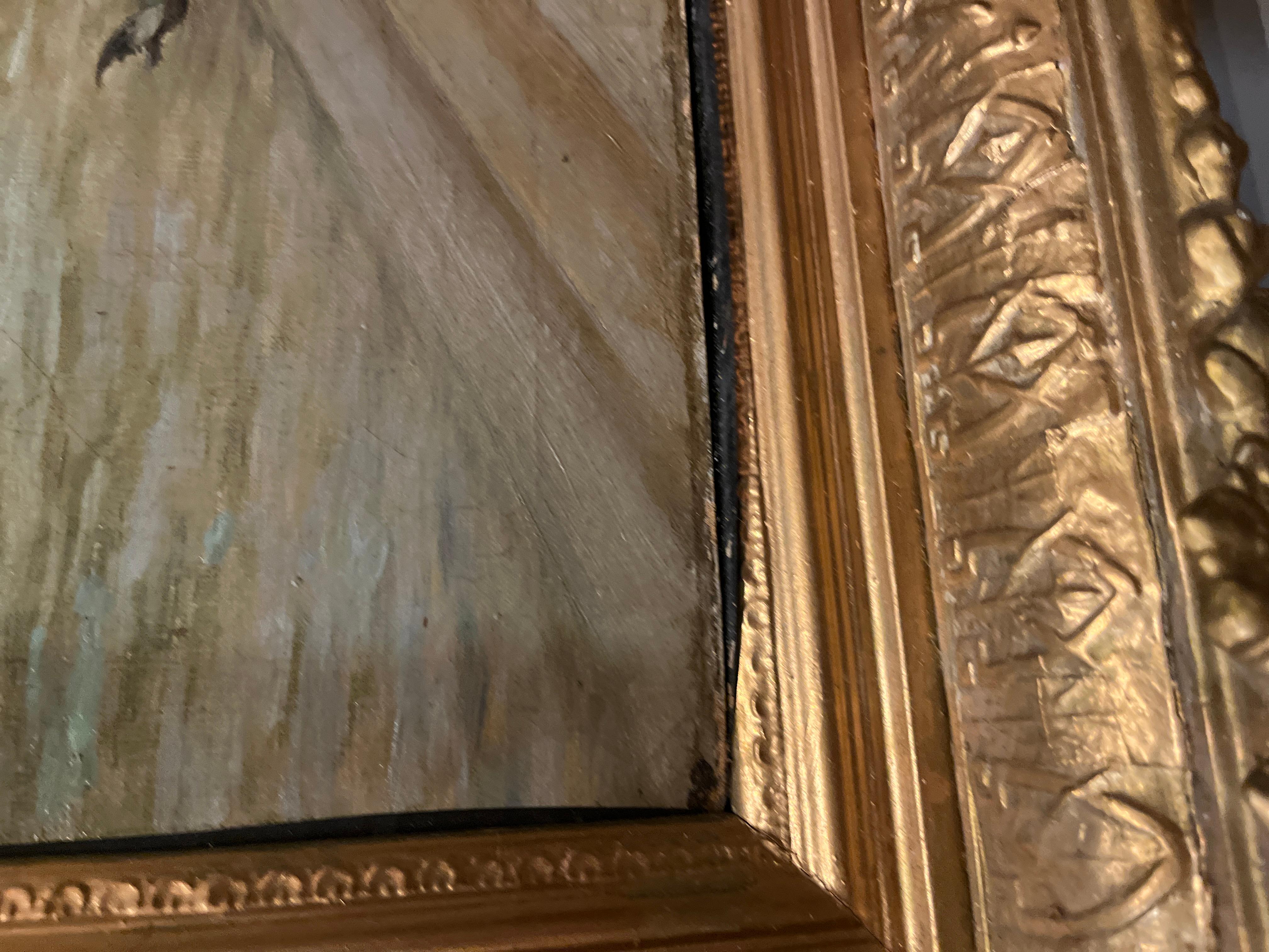 Óleo del siglo XIX Riviera francesa atribuido a Fausto Zonaro Romántico en venta