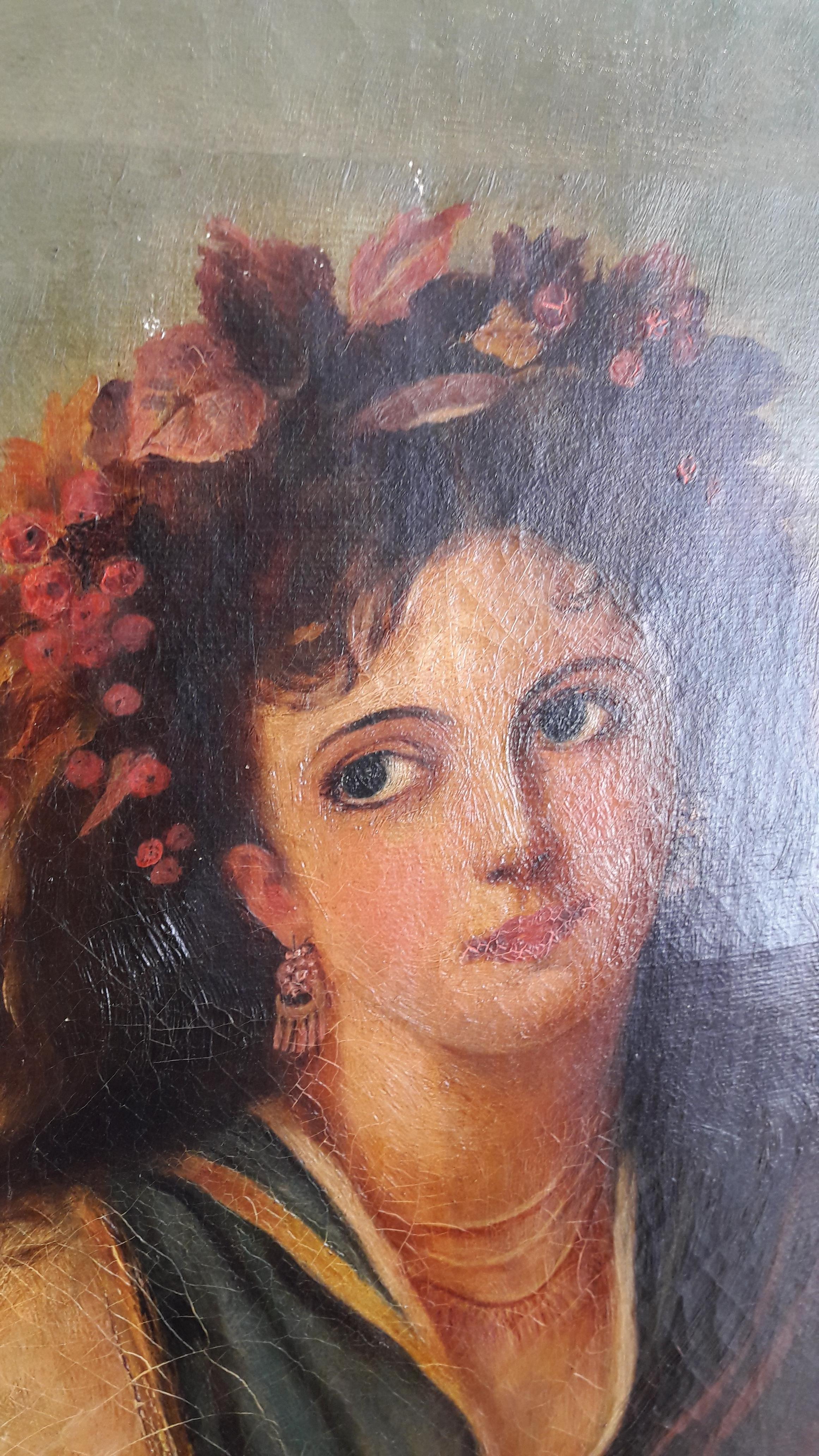 19th Century Oil of a Lady In Good Condition In Antwerp, Antwerp