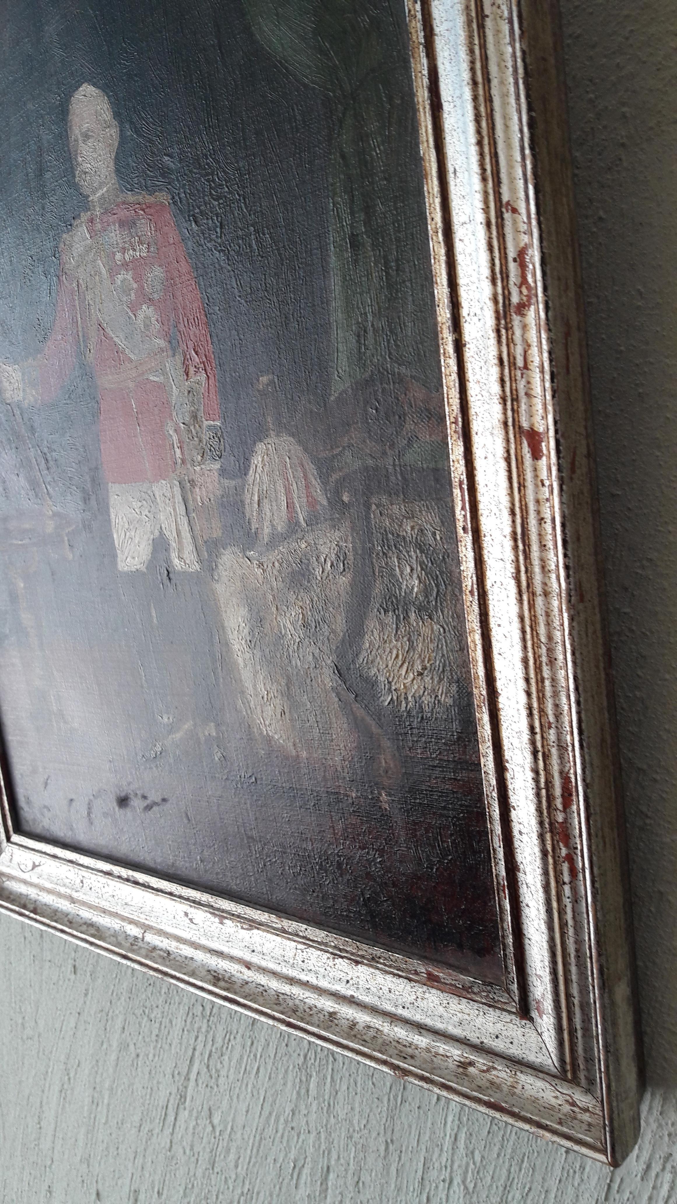 Hand-Painted 19th Century Oil of an Officer For Sale
