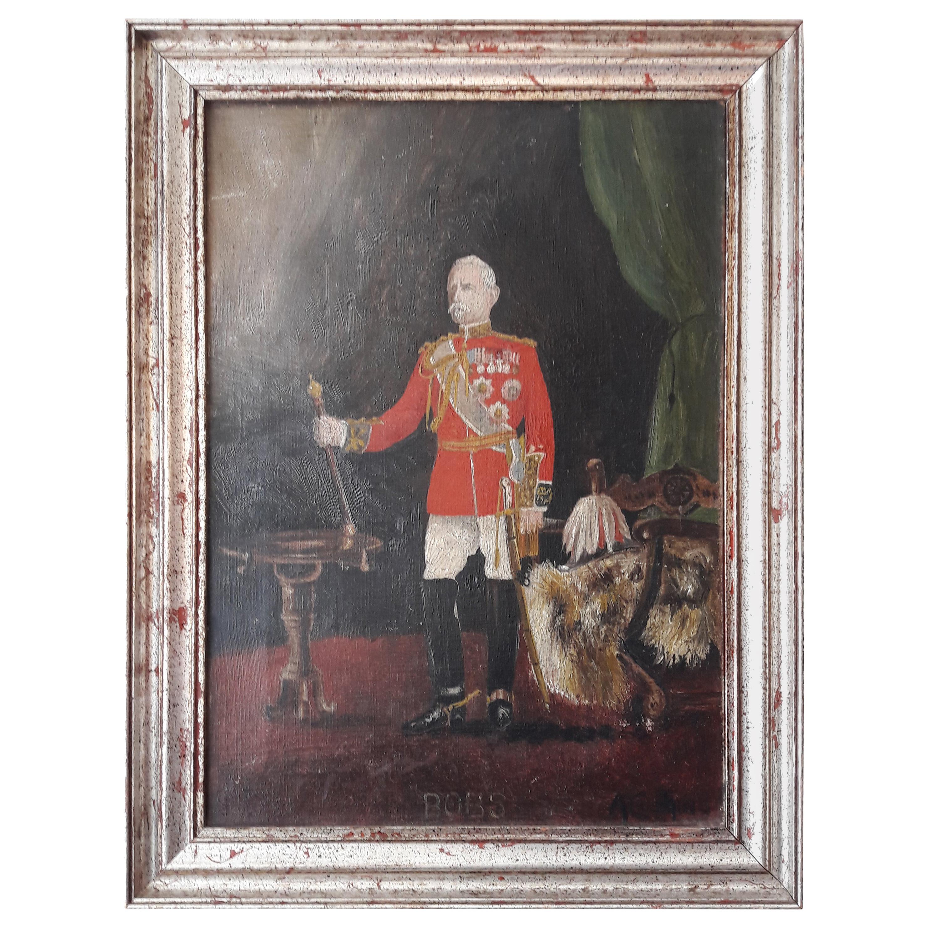 19th Century Oil of an Officer For Sale