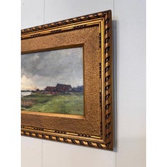 19th Century Oil on Board "A Break in the Clouds"