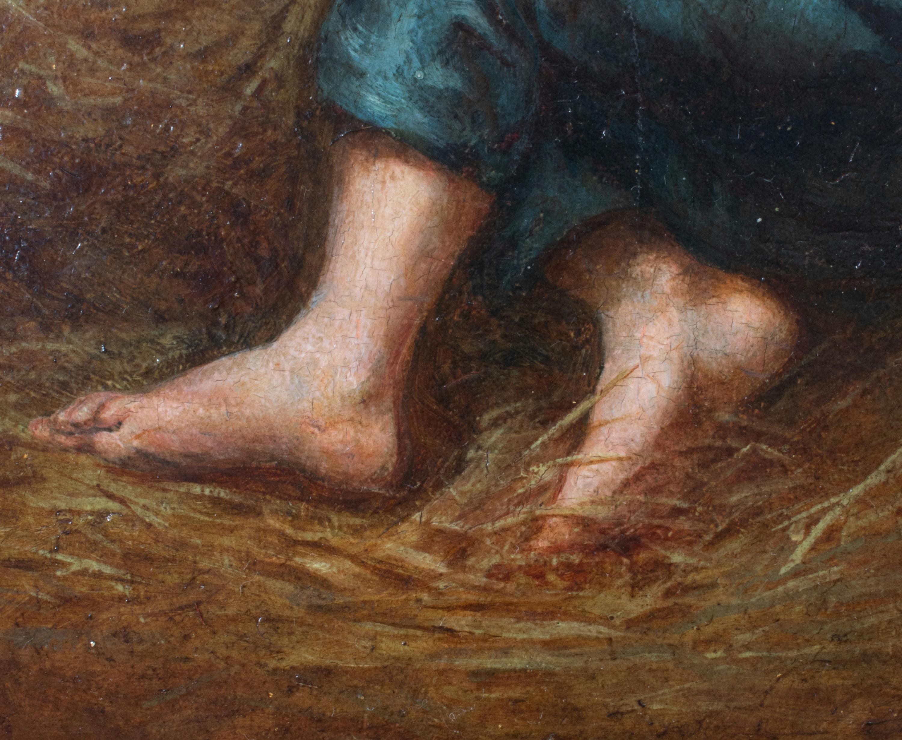 Ölgemälde auf Karton „Tired Out“ von Howard Eaton Helmick, 19. Jahrhundert (amerikanisch) im Angebot