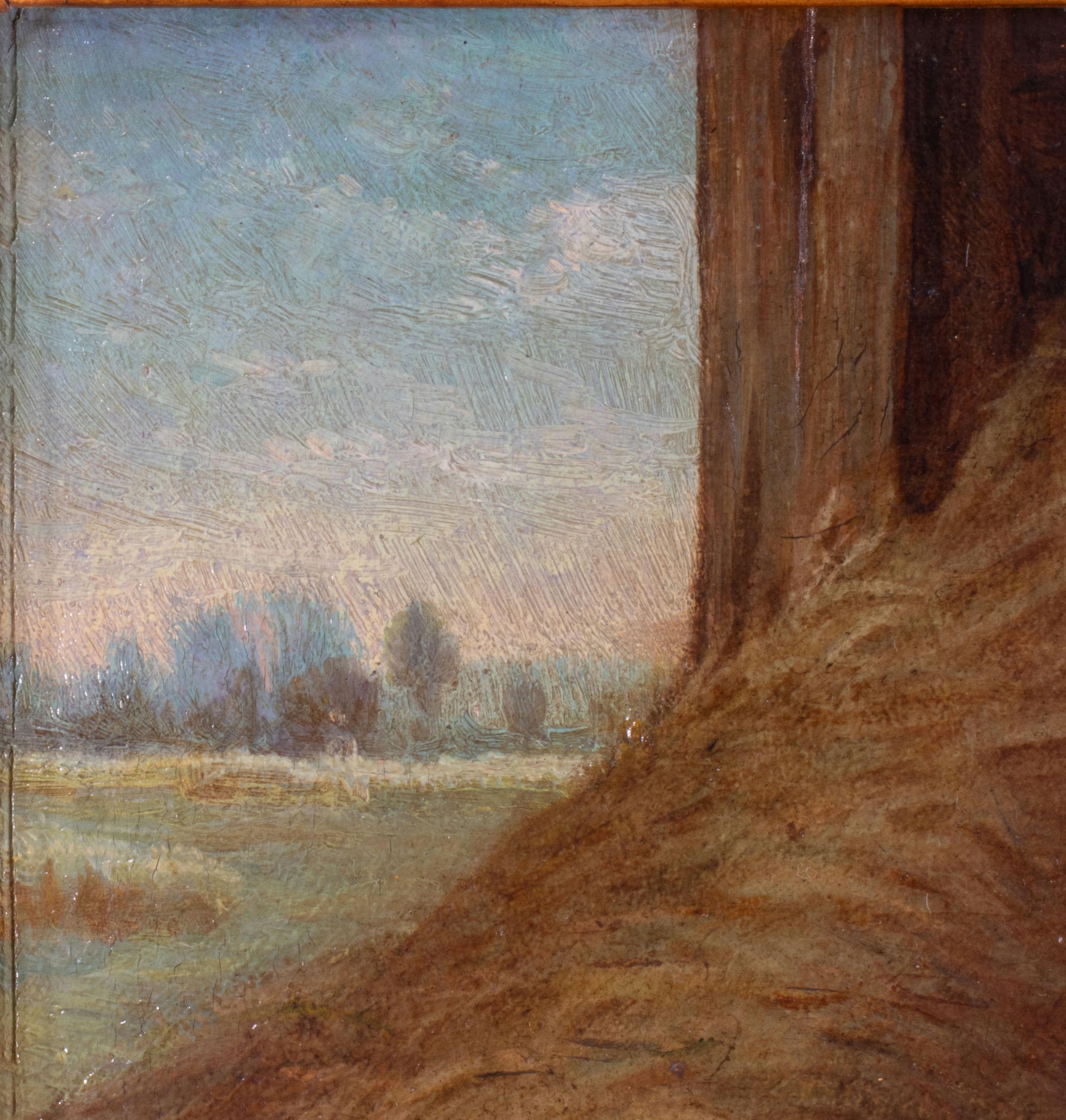 Ölgemälde auf Karton „Tired Out“ von Howard Eaton Helmick, 19. Jahrhundert (Handbemalt) im Angebot