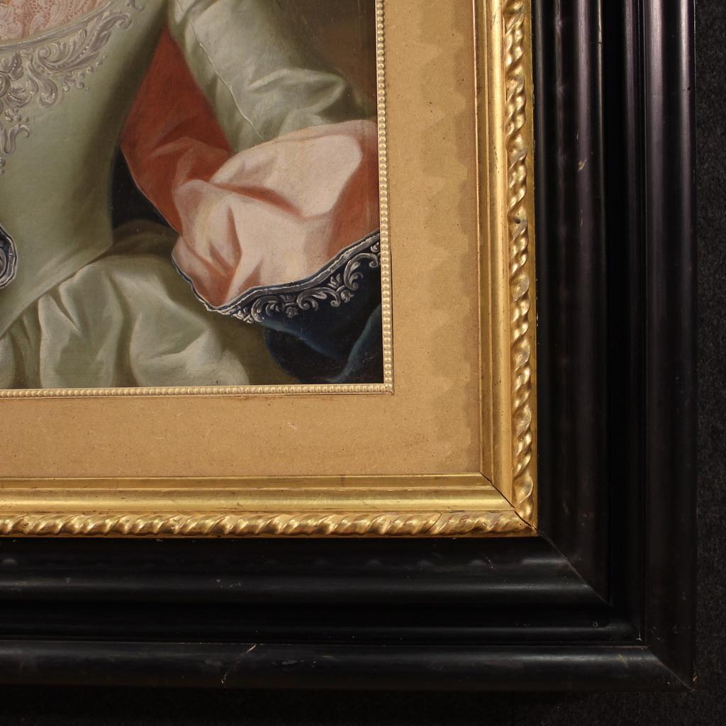 Portrait de femme autrichien ancien du 19ème siècle à l'huile sur toile, 1870 en vente 2