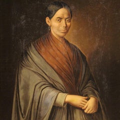 19th Century Oil on Canvas Antique Italian Portrait Painting, 1850