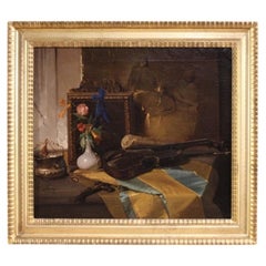 19th Century Oil on Canvas Antique Italian Still Life Painting, 1880