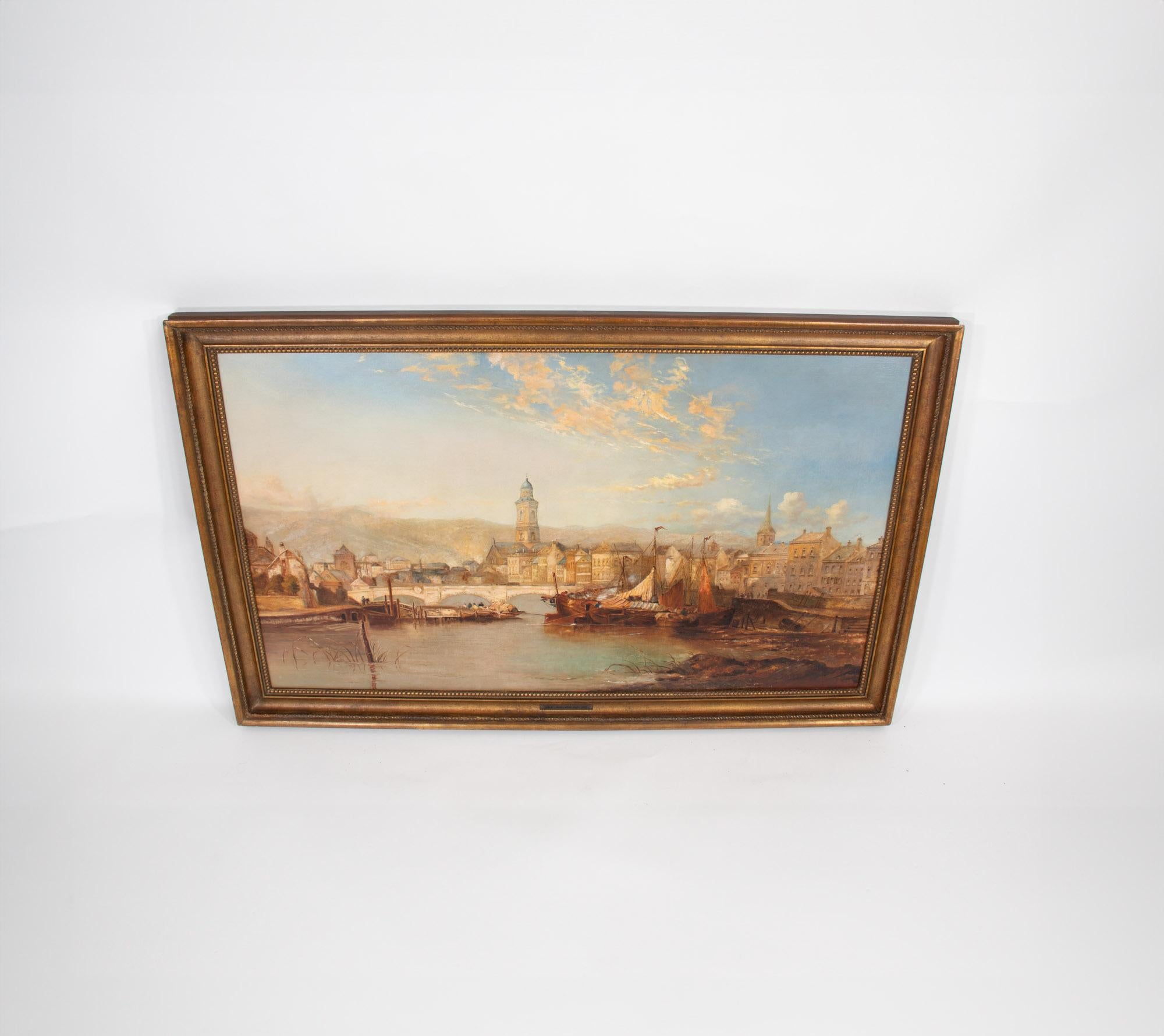 Cette huile sur toile attribuée à James Webb et intitulée 