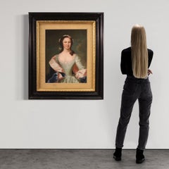 19th Century Oil on Canvas Austrian Gentlewoman Portrait Painting, 1870