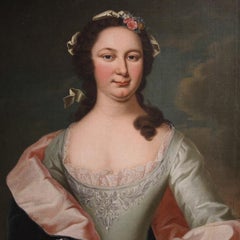 19th-Century Oil-on-Canvas Portrait of an Austrian Noblewoman, 1830